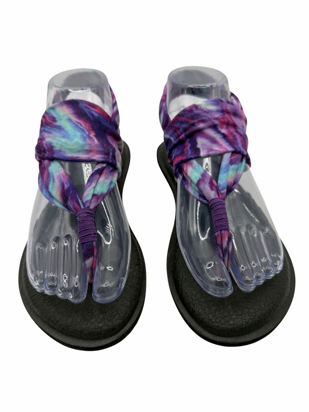 Sanuk Women's Purple Tie-Dye Fabric Thong Sandals - Size 6